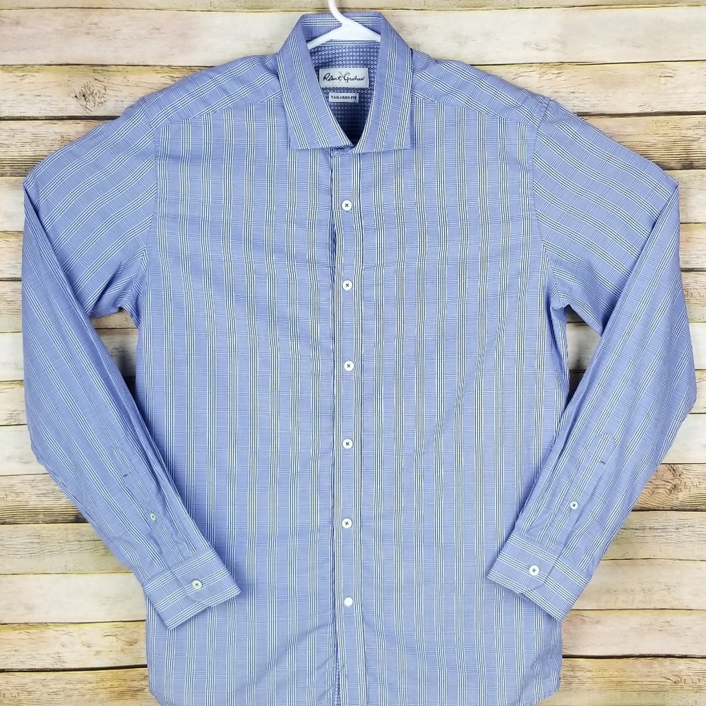 Robert Graham Blue Stripes Button Down Dress Shirt
